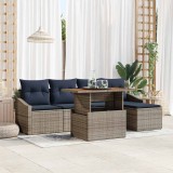 vidaXL Set de canapele pentru grădină 6 pcs Gri Rattan poli 3358565