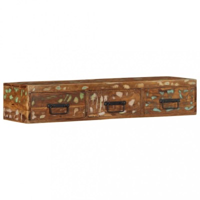 vidaXL Dulap TV montat pe perete 100x30x19 cm, lemn masiv reciclat foto