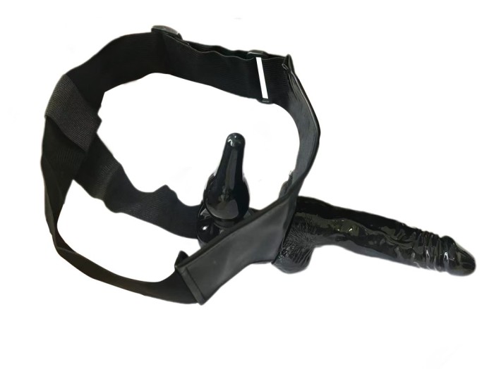 Strap on Double Stimulating Negru