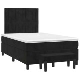 Cumpara ieftin Pat box spring cu saltea, negru, 120x190 cm, catifea