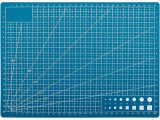 Cumpara ieftin Placa pentru taiere precisa, modelare, fata-verso, cu auto-vindecare A4, 22 x 30 cm, scara clar vizibila, albastru