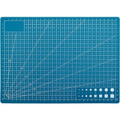 Placa pentru taiere precisa, modelare, fata-verso, cu auto-vindecare A4, 22 x 30 cm, scara clar vizibila, albastru