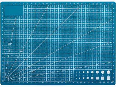 Placa pentru taiere precisa, modelare, fata-verso, cu auto-vindecare A4, 22 x 30 cm, scara clar vizibila, albastru foto