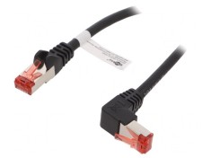 Patch cord S/FTP Cat6 Negru 0.5m LSZH foto