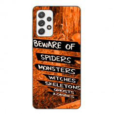 Husa Samsung Galaxy A52 si A52 5G Silicon Gel Tpu Model Halloween Beware Signs foto