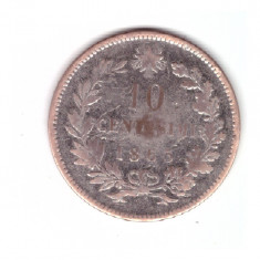Moneda Italia 10 centesimi 1863, nichelata, stare relativ buna