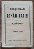 Dictionar roman-latin (editiune scolara) - M. Staureanu// semnatura D. Riscutia