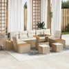 VidaXL Set de canapele pentru grădină 10 pcs Bej, crem 90 x 55 x 71 cm