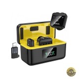 Lavaliera HOCO L17, USB-C &amp; Lightning, Set 2 Bucati, Bluetooth, NFC, Neagra