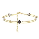 Cumpara ieftin Bratara dubla din argint 925 pentru dama, JW1688, model trifoi, placata cu aur