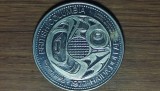 Canada - piesa de colectie aniversara - 1 Haida Dollar 1977 UNC PROOF - British Columbia - CE tiraj 100k, rarisima !