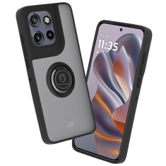 Husa Motorola Edge 50 Neo Techsuit Glinth cu inel suport stand magnetic, negru foto