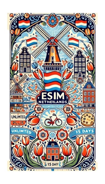 eSIM Netherlands, Unlimited Plus, 15 Days