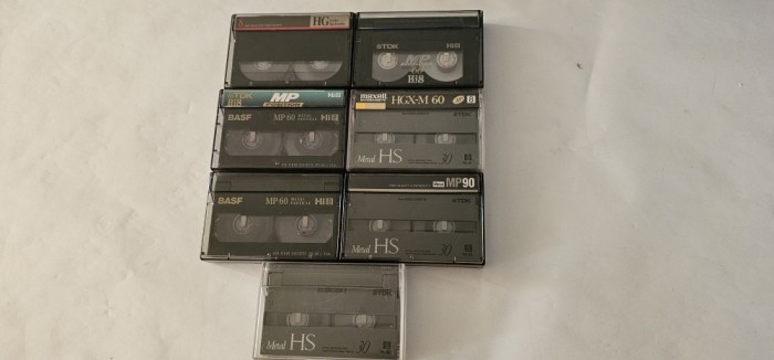 CASETA VIDEO BASF ,TDK, MAXELL, SKC 8 MM . LOT 7 BUCATI , FOLOSITE .