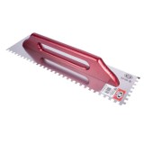 Cumpara ieftin Gletiera inox, Olejnik, zimti, 6x6 mm, 13x68 cm, maner lemn lung, Rosu