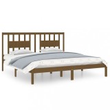 Cumpara ieftin Cadru de pat, maro miere, 200x200 cm, lemn masiv de pin