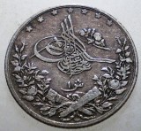 J.428 EGIPT EGYPT ABDUL HAMID II 1 QIRSH 1293/10/1884 ARGINT