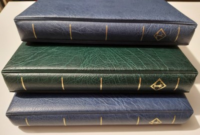 3 albume Leuchtturm OPTIMA, 90 de coli cu 180 de ETB Germania foto