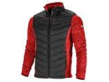 Bluză de lucru roșu-negru, cu desfacere, izolată, XXL