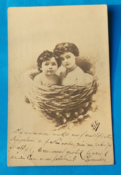 Carte Postala circulata corespondenta anii 1909 - Copii - superba