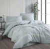 Lenjerie de pat din bumbac 100%, Clasy, pentru pat dublu, model Devlin Mint