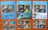 PENRHYN(Pacific Ocean)-&#039;&#039;FAUNA MARINA-PESTI&#039;&#039;-3-colite+3serii.-MNH NESTAMP. -vezi scan