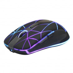 Mouse optic Wireless reincarcabil, iluminat LED, USB, 1600 DPI, 5 butoane, Rii foto