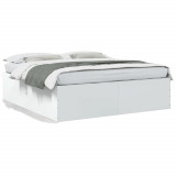 VidaXL Cadru de pat, alb, 200x200 cm, lemn prelucrat