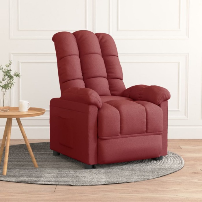vidaXL Fotoliu rabatabil, roșu vin, material textil