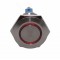 Buton prin apasare elSales ELS-PBR22, diametru 22mm, 24 Volti, lumina rosie pentru spalatorii auto,