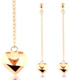 Cercei din aur galben 14K - inima convexa reversibila pe lan?