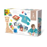 Girafa Sophie - Set acuarele pentru degetele cu planse si sort, SES Creative