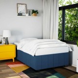 VidaXL Cadru de pat fără saltea Albastru 120x190 cm țesătură