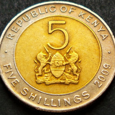 Moneda exotica bimetal 5 SHILLINGS - KENYA, anul 2009 * cod 1685 A