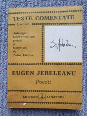 Eugen Jebeleanu. Poezii - prefata, antologie de Tudor Cristea, 1990, 174 pagini foto