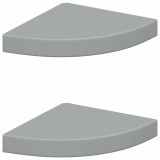 Cumpara ieftin Rafturi coltar de perete, 2 buc., gri, 25 x 25 x 3,8 cm, MDF