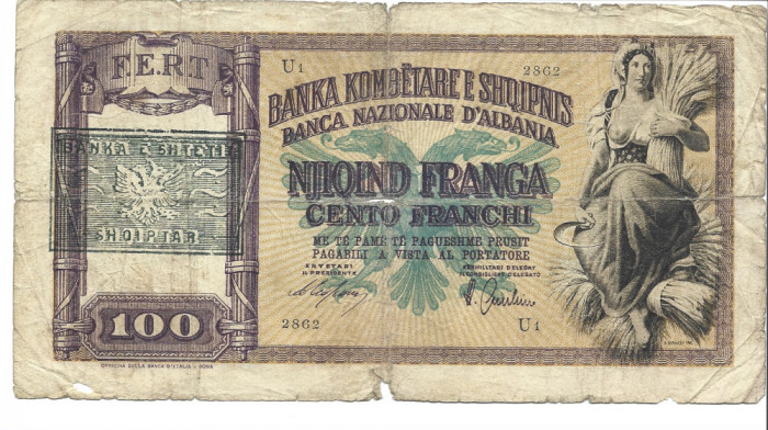 Albania 100 Franga 1940 (de ocupatie)