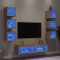 vidaXL Unități de perete TV cu LED-uri, 8 piese, stejar sonoma, lemn 3216635