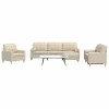 VidaXL Set canapele cu taburet și perne, 4 piese, crem, textil 3278313