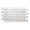 Panou decorativ, PVC, model caramida 3D, alb cenusiu, 96x48.5 cm, Artool