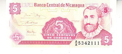 M1 - Bancnota foarte veche - Nicaragua - 5 centavos - 1991 foto