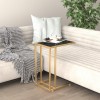 VidaXL Masă laterală calculator negru marmură 50x35x65 cm sticlă