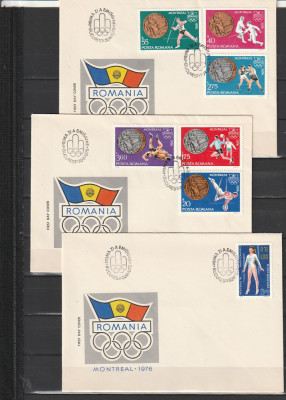 RO - FDC - MEDALII OLIMPICE MONTREAL ( LP 923-924 ) 1976 ( 4 DIN 4 ) foto