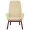Scaun de relaxare, crem, material textil - 3