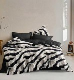 Cumpara ieftin Lenjerie Pat Niss Sf189, Bumbac, 6 Piese, Fara Elastic, Imprimeu, Negru