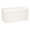Taburet pliabil Atmosphera Ezzio cu depozitare, 76x38x38 cm, blana artificiala, alb Household NewTrend