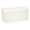 Taburet pliabil Atmosphera Ezzio cu depozitare, 76x38x38 cm, blana artificiala, alb Household NewTrend