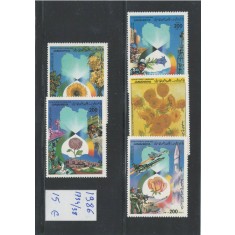 Libia 1986 nestampilat - Mi 1734/38 - Aniversare revolutiei, flori