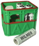 Organizator Baterii AA, 12 Baterii, Verde - Cutie Depozitare Baterii, Suport Stocare Baterii, Etui Baterii