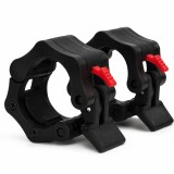 Set 2 Cleme Bara Olimpica 50mm Sersimo cu Clips si Insertii Cauciuc, Negru/Rosu